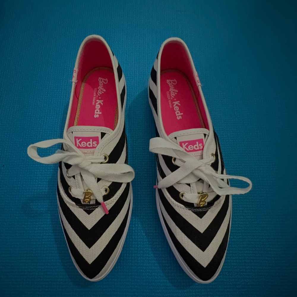 KedsxBarbie Black and White Chevron Sneakers